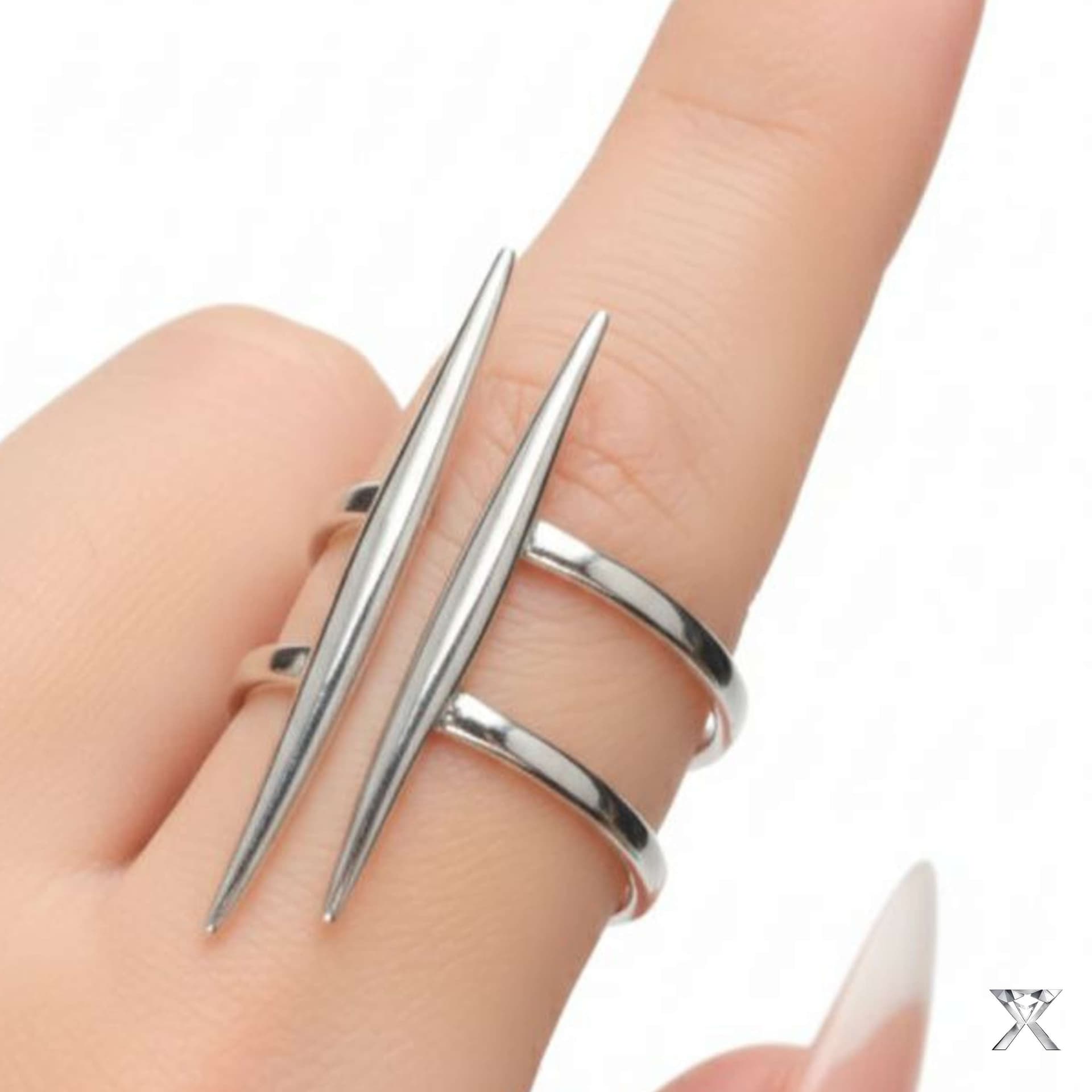 Trident Silver Ring Heritage Collection View 4 - AURERXA